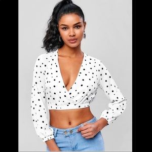 Polkadot blouse crop